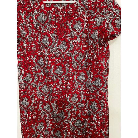 AX Paris Red Shift Mini Dress Size 12 Large Short Sleeve Allover Print - Picture 3 of 6
